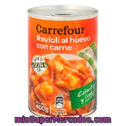 Ravioli Al Hueco Con Carne Carrefour 400 G.
