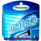 Recambio Cargador Afeitar  Titanium, Persona Matrix 3, Paquete 4 U