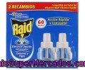 Recambio De Insecticida Eléctrico Antimosquitos Comunes Y Tigre 60 Noches Raid 2 Unidades