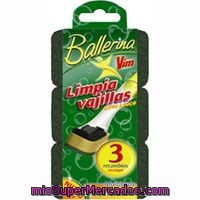 Recambio Esponjas Para Cepillo Limpiavajillas Ballerina 3 Unidades