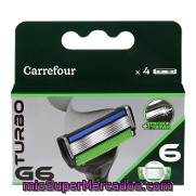 Recambio Maquinilla 6 Hojas G6 Turbo Carrefour 4 Ud.