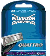 Recambio Para Maquinilla De Afeitar De Cuatro Hojas Quattro Wilkinson 8 Ud.