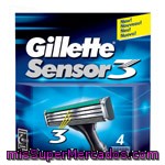 Recambio Sensor3 Gillette 4 Ud.