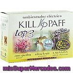 Recambios Eléctricos Con Esencias De Rosas Del Valle, Lavanda Y Manzana Kill Paff 3 Unidades. Este Tipo De Recambios De Ambientadores Son Para Los Difusores Eléctricos De Kill Paff.