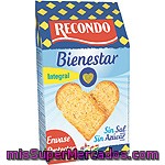 Recondo Bienestar Pan Tostado Integral Sin Sal Y Sin Azúcar 30 Rebanadas Paquete 270 G