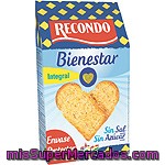 Recondo Pan Tostado Integral Sin Sal Y Sin Azúcar 30 Rebanadas Paquete 270 G