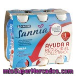 Reductor De Colesterol Sabor Fresa Eroski Sannia, Pack 6x100 G