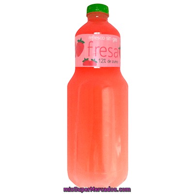 Refresco Fresa Sin Gas 12% Zumo, Gold Spring, Botella 1500 Cc