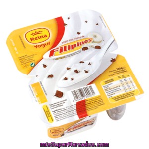 Reina Yogurt Natural Con Trozos De Filipinos 2 Unidades 286 Gr