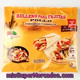 Relleno Fajitas Congelado (pollo, Pimiento,cebolla Y Sazonador), Hacendado, Paquete 300 G