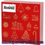 Renova Black Label Servilletas Decorado Navidad Rojas 33x33 Cm Paquete 20 Unidades