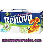 Renova Rollos De Cocina Maxi Absorción Paquete 6 Rollos + 2 Gratis