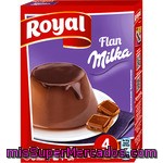 Royal Flan Con Chocolate Milka 4 Raciones Estuche 115 G