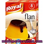Royal Flan Para Preparar Contiene Azúcar Y Caramelo Líquido 8 Raciones Estuche 186 G