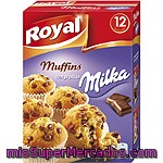 Royal Preparado Para Hacer Muffins Con Pepitas De Chocolate Milka Moldes Incluidos 12 Raciones Estuche 375 G