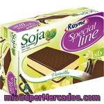 Royne Special Line Soja Sándwich Helado De Vainilla 6 Unidades Sin Lactosa Estuche 600 Ml