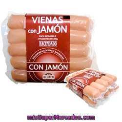 Salchicha Frankfurt Tipo Viena Jamon, Hacendado, Pack 2 X 200 G - 400 G