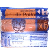 Salchichas Cocidas Y Ahumadas De Pollo Carrefour 200 G.