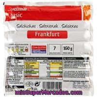 Salchichas Frankfurt Eroski Basic, Sobre 170 G