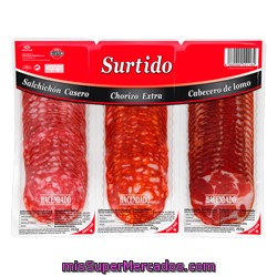 Salchichon Chorizo Y Lomo Embuchado Cabecero Lonchas, Hacendado, Paquete 3 U - 337 G