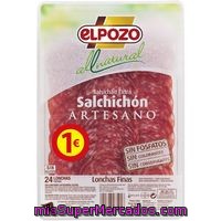 Salchichón El Pozo All Natural, Bandeja 80+10 G