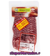 Salchichón Ibérico Loncheado Carrefour Calidad Y Origen Sobre De 115 G.