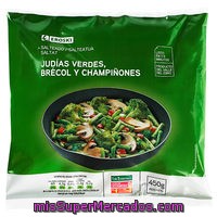 Salteado De Judías-brócoli-champiñones Eroski, Bolsa 450 G