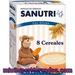 Sanutri Papilla Instantánea De 8 Cereales Con Gluten Sin Grumos Desde Los 6 Meses Caja 600 G