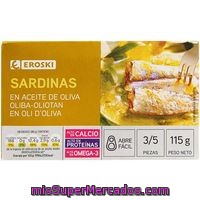 Sardina En Aceite De Oliva 3/5 Piezas Eroski, Lata 115 G