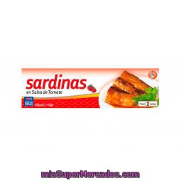 Sardina Tomate, Ubago, Lata Pack 2 X 113 G - 226 G Escurrido 160 G