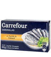 Sardinas En Aceite De Girasol Carrefour 57 G.