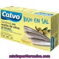 Sardinas En Aceite De Oliva Al Limón Bajas En Sal Calvo 81 Gramos Peso Escurrido