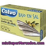 Sardinas En Aceite De Oliva Bajo En Sal Calvo Lata 81 Gramos Peso Escurrido