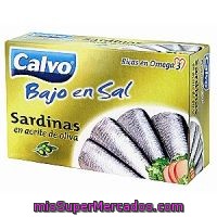 Sardinas En Aceite De Oliva Bajo En Sal Calvo, Lata 85 G