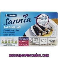 Sardinilla Baja En Sal Eroski Sannia, Lata 90 G