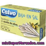 Sardinilla En Aceite De Oliva Bajo En Sal Calvo, Lata 90 G