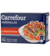 Sardinilla Tomate Aceite Vegetal Carrefour 56 G.