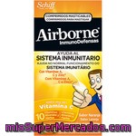 Schiff Airborne Inmuno Defensas 1000mg De Vitamina C, 10 Vitaminas, Minerales Y Hierbas Bote 32 Comprimidos Masticables Sabor Naranja