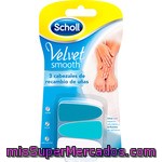 Scholl Velvet Smooth Recambio De Lima Electrónica De Uñas Con 3 Cabezales Blister 1 Unidad