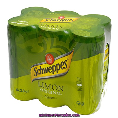 Schweppes Limón Original Pack Ahorro 6 Latas 33 Cl