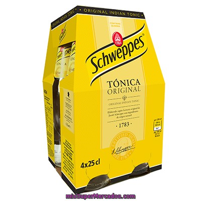 Schweppes Tónica Pack 4 Botella 25 Cl