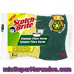 Scotch Brite Estropajo Con Esponja Fibra Verde Celulósica Superabsorbente Envase 2 Unidades