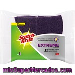 Scotch Brite Estropajo Fibra Extreme Con Esponja Envase 2 Unidades