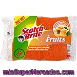 Scotch Brite Estropajo Fibra No Raya Fruits Enriquecido Con Hueso De Albaricoque Super Absorbente Envase 2 Unidades