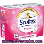 Scottex Papel Higiénico Original 2 Capas Paquete 24 Rollos