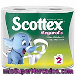 Scottex Rollos De Cocina Megarollo Superabsorbente Paquete 2 Rollos