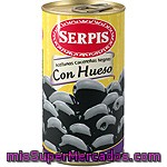 Serpis Aceitunas Negras Cacereñas Con Hueso Lata 185 G Neto Escurrido