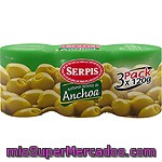 Serpis Aceitunas Rellenas De Anchoa Pack 3 Latas 50 G Neto Escurrido