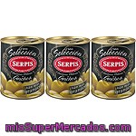 Serpis Gran Seleccion Aceitunas Rellenas De Anchoa Pack 3 Latas 50 G Neto Escurrido