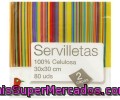 Servilletas Blancas 30x30 Centímetros 2 Capas Auchan 80 Unidades